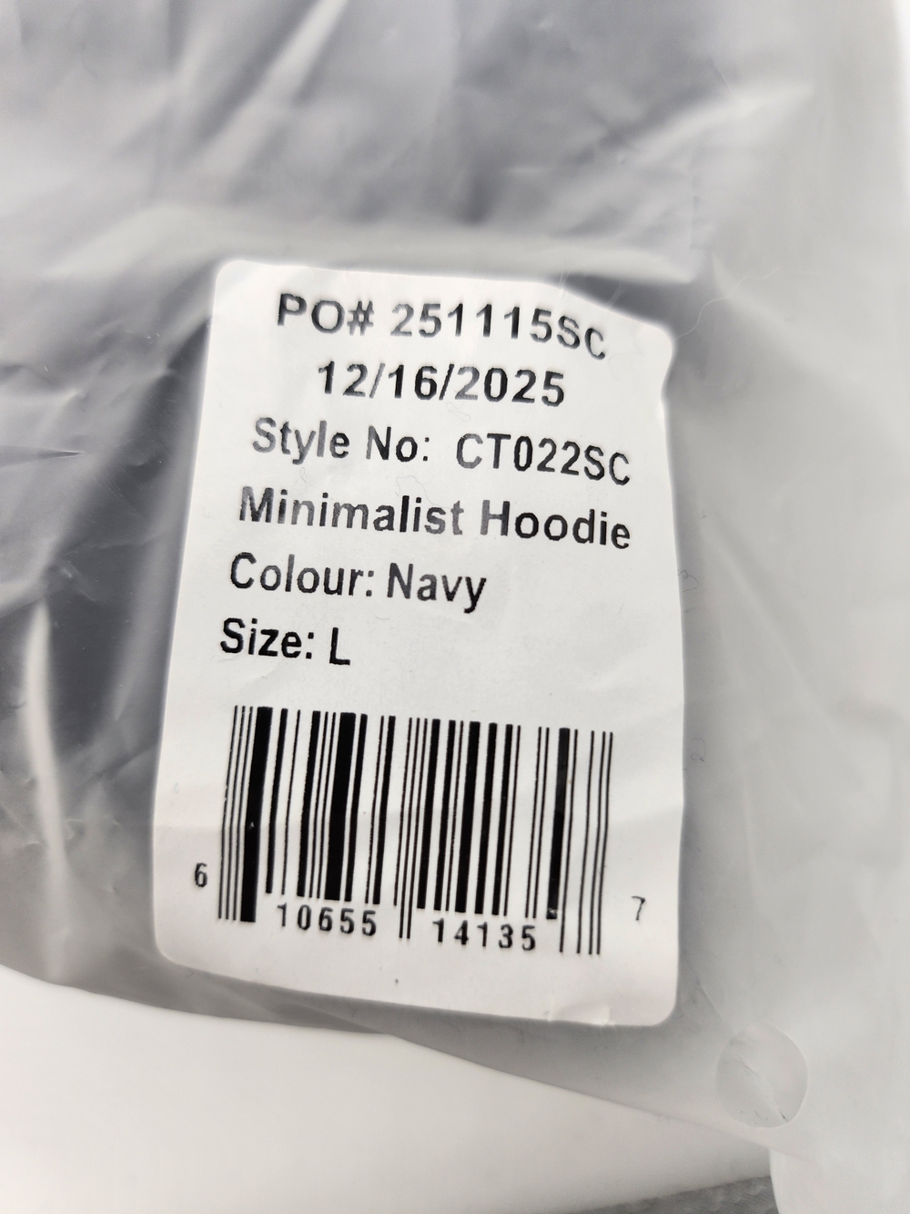 Comfrt Navy Minimalist Hoodie - Size Large - Picture 5 of 5